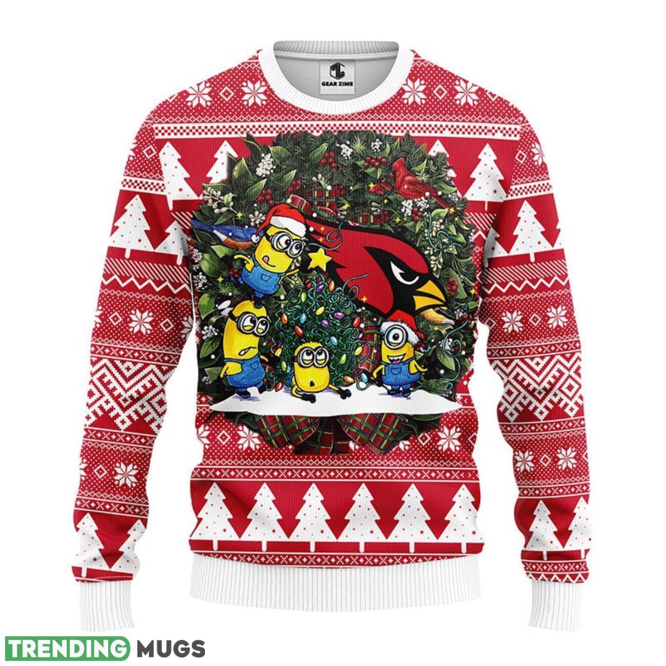 Arizona Cardinals Minion Ugly Christmas Sweater For Sport Fans Christmas Gift 3D Sweater Arizona Cardinals Minion Ugly Christmas Sweater For Sport Fans Christmas Gift 3D Sweater