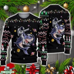 Astronauts Ride A Shark Ugly Christmas Sweater Christmas Holiday Gift 3D Sweater