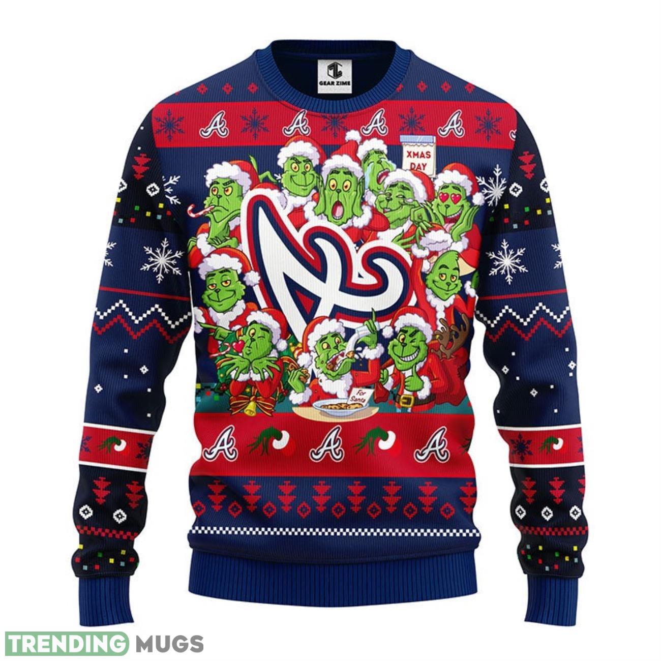 Atlanta Braves 12 Grinch Xmas Day Ugly Christmas Sweater For Sport Fans Christmas Gift 3D Sweater Atlanta Braves 12 Grinch Xmas Day Ugly Christmas Sweater For Sport Fans Christmas Gift 3D Sweater
