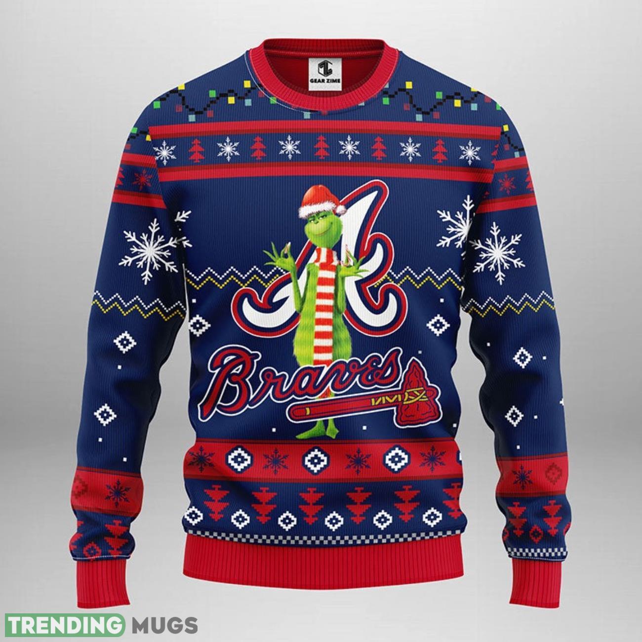 Atlanta Braves Funny Grinch Ugly Christmas Sweater For Sport Fans Christmas Gift 3D Sweater Atlanta Braves Funny Grinch Ugly Christmas Sweater For Sport Fans Christmas Gift 3D Sweater