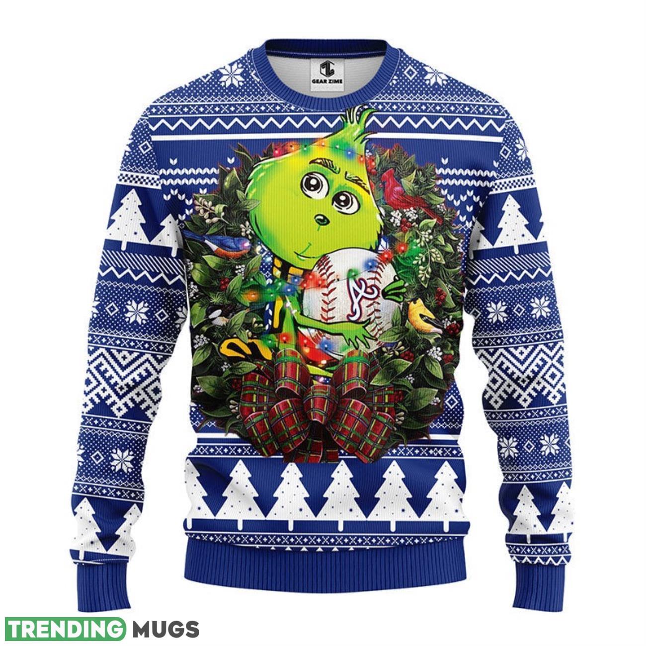 Atlanta Braves Grinch Hug Ugly Christmas Sweater For Sport Fans Christmas Gift 3D Sweater Atlanta Braves Grinch Hug Ugly Christmas Sweater For Sport Fans Christmas Gift 3D Sweater