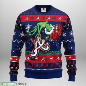 Atlanta Braves Grinch Ugly Christmas Sweater For Sport Fans Christmas Gift 3D Sweater