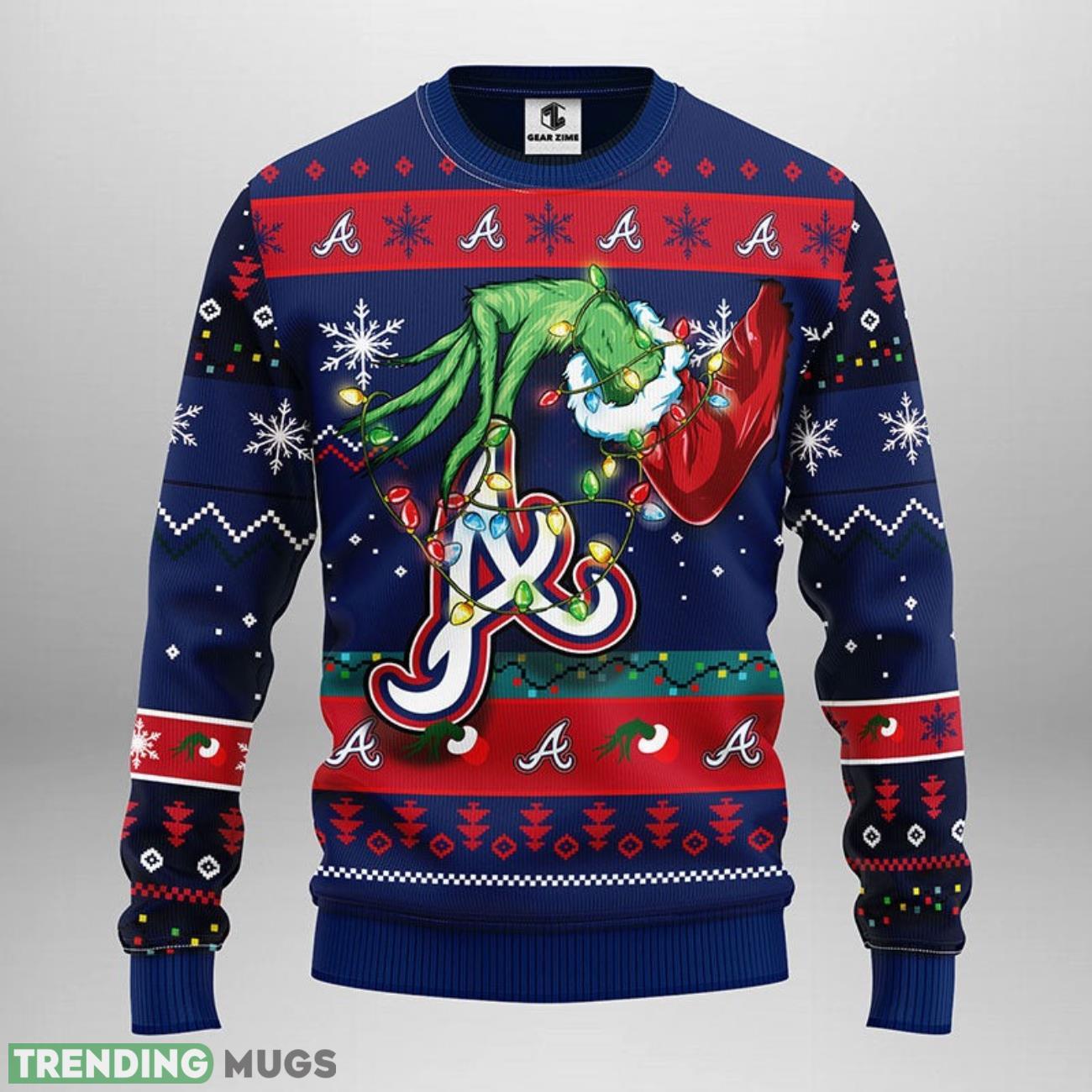 Atlanta Braves Grinch Ugly Christmas Sweater For Sport Fans Christmas Gift 3D Sweater Atlanta Braves Grinch Ugly Christmas Sweater For Sport Fans Christmas Gift 3D Sweater