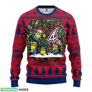 Atlanta Braves Minion Ugly Christmas Sweater For Sport Fans Christmas Gift 3D Sweater