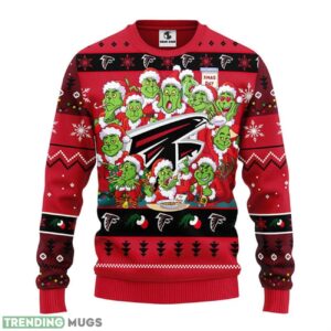 Atlanta Falcons 12 Grinch Xmas Day Ugly Christmas Sweater For Sport Fans Christmas Gift 3D Sweater
