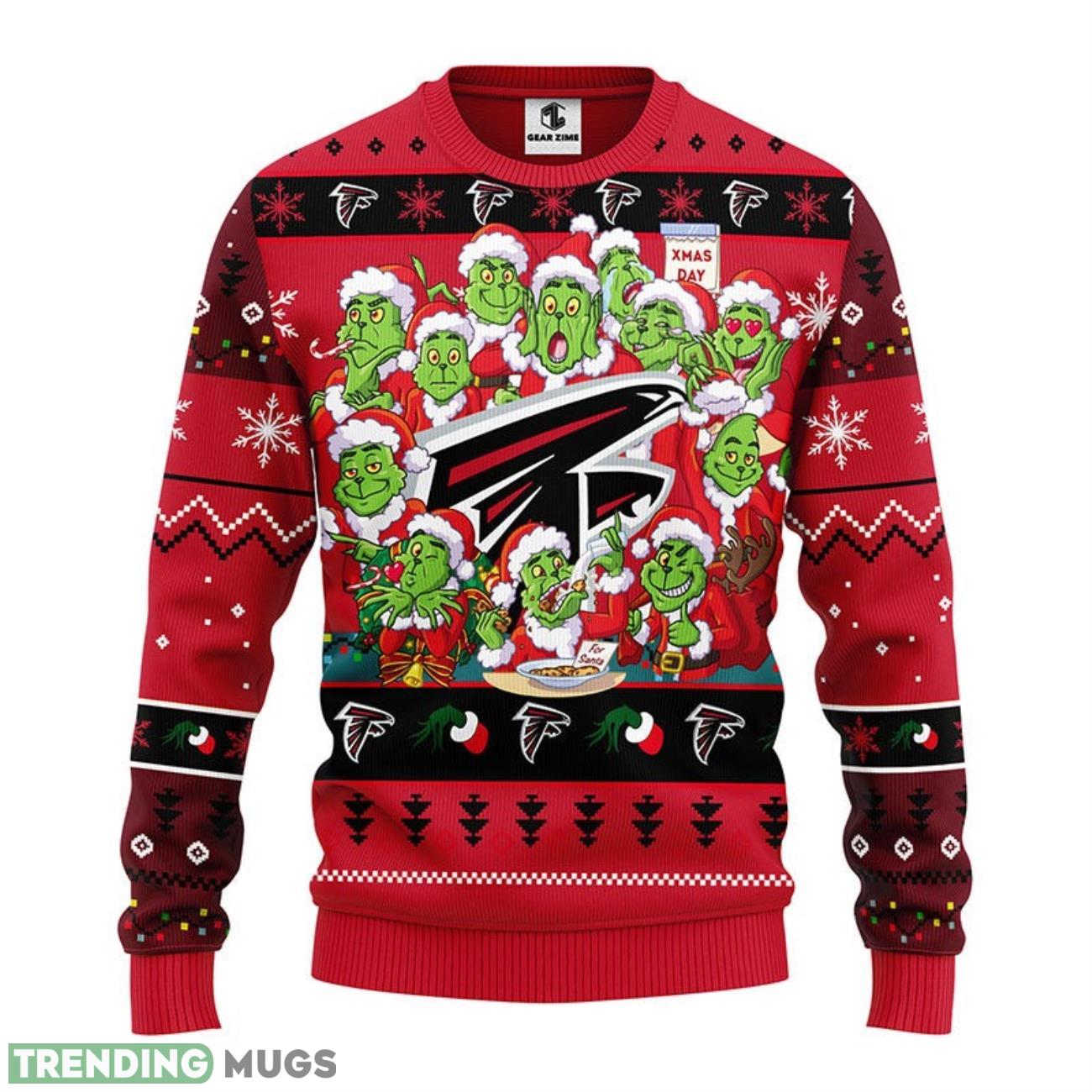 Atlanta Falcons 12 Grinch Xmas Day Ugly Christmas Sweater For Sport Fans Christmas Gift 3D Sweater Atlanta Falcons 12 Grinch Xmas Day Ugly Christmas Sweater For Sport Fans Christmas Gift 3D Sweater