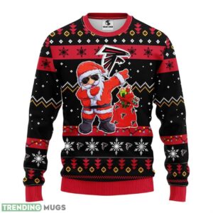 Atlanta Falcons Dabbing Santa Claus Ugly Christmas Sweater For Sport Fans Christmas Gift 3D Sweater
