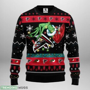 Atlanta Falcons Grinch Ugly Christmas Sweater For Sport Fans Christmas Gift 3D Sweater