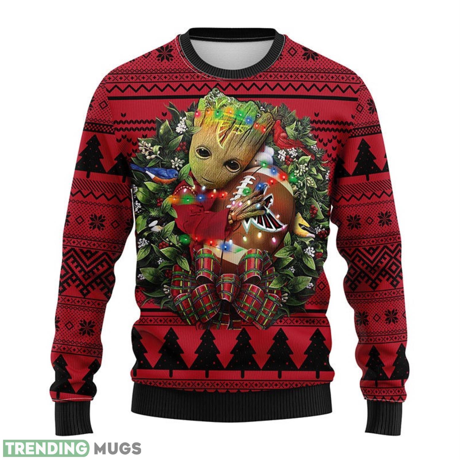 Atlanta Falcons Groot Hug Ugly Christmas Sweater For Sport Fans Christmas Gift 3D Sweater Atlanta Falcons Groot Hug Ugly Christmas Sweater For Sport Fans Christmas Gift 3D Sweater