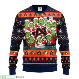Auburn Tigers 12 Grinch Xmas Day Ugly Christmas Sweater For Sport Fans Christmas Gift 3D Sweater
