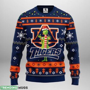 Auburn Tigers Funny Grinch Ugly Christmas Sweater For Sport Fans Christmas Gift 3D Sweater