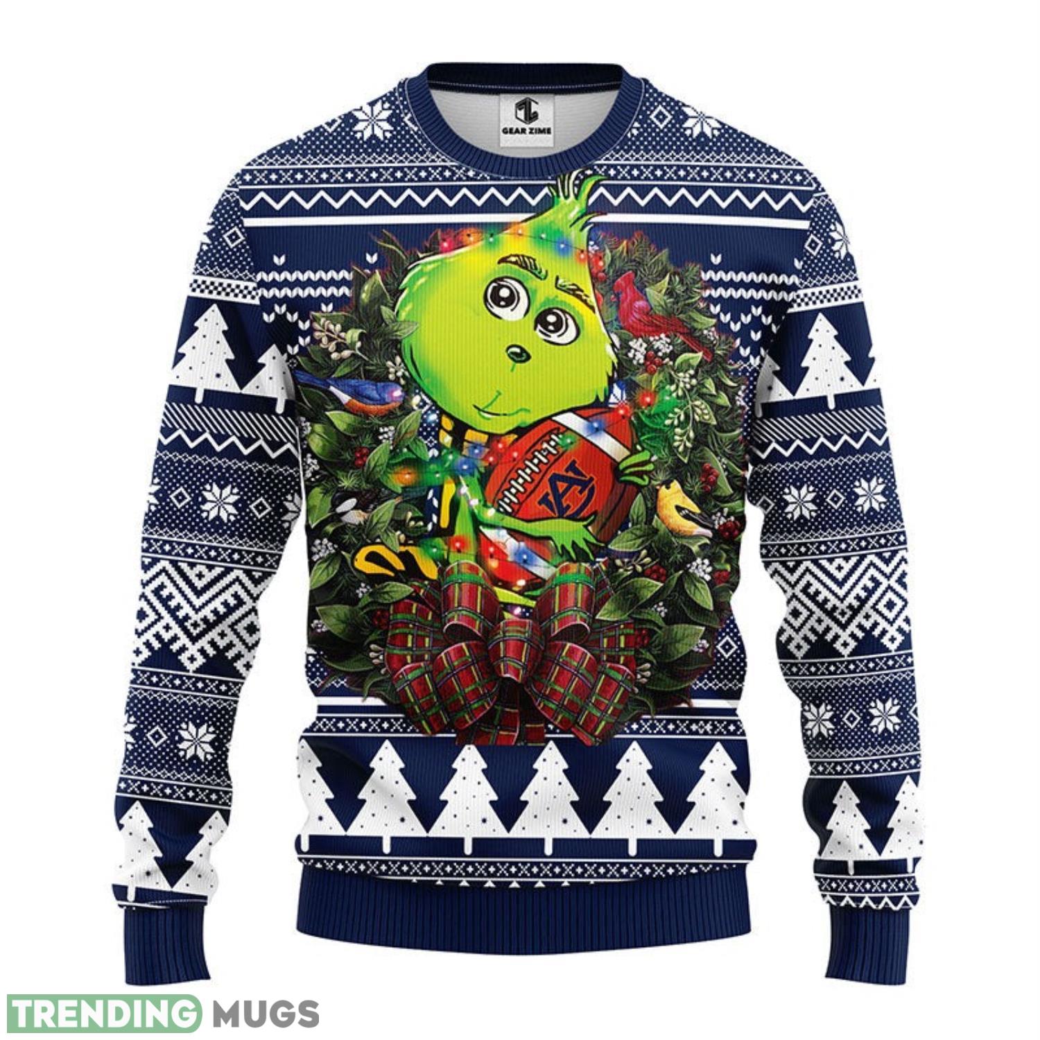 Auburn Tigers Grinch Hug Ugly Christmas Sweater For Sport Fans Christmas Gift 3D Sweater Auburn Tigers Grinch Hug Ugly Christmas Sweater For Sport Fans Christmas Gift 3D Sweater