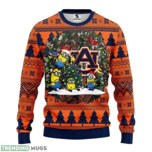 Auburn Tigers Minion Ugly Christmas Sweater For Sport Fans Christmas Gift 3D Sweater