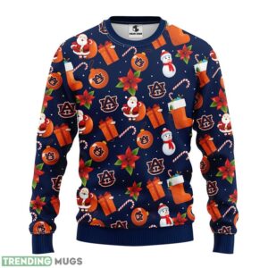 Auburn Tigers Santa Claus Snowman Ugly Christmas Sweater For Sport Fans Christmas Gift 3D Sweater