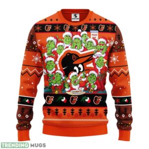 Baltimore Orioles 12 Grinch Xmas Day Ugly Christmas Sweater For Sport Fans Christmas Gift 3D Sweater