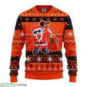 Baltimore Orioles Dabbing Santa Claus Ugly Christmas Sweater For Sport Fans Christmas Gift 3D Sweater
