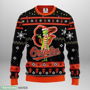 Baltimore Orioles Funny Grinch Ugly Christmas Sweater For Sport Fans Christmas Gift 3D Sweater