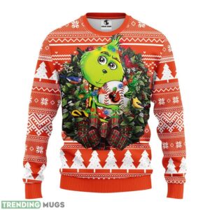 Baltimore Orioles Grinch Hug Ugly Christmas Sweater For Sport Fans Christmas Gift 3D Sweater