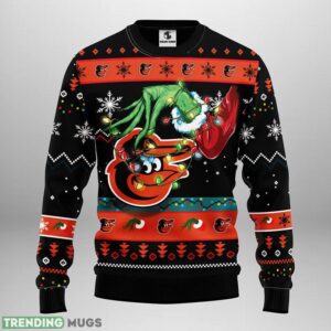 Baltimore Orioles Grinch Ugly Christmas Sweater For Sport Fans Christmas Gift 3D Sweater