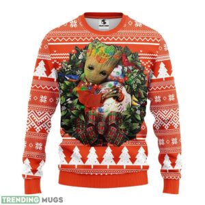 Baltimore Orioles Groot Hug Ugly Christmas Sweater For Sport Fans Christmas Gift 3D Sweater