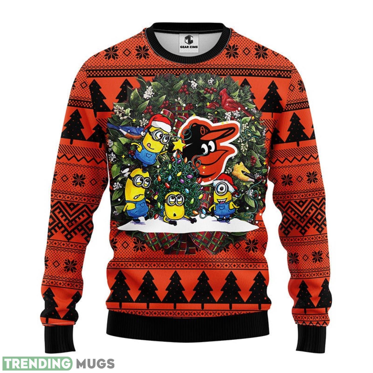 Baltimore Orioles Minion Ugly Christmas Sweater For Sport Fans Christmas Gift 3D Sweater Baltimore Orioles Minion Ugly Christmas Sweater For Sport Fans Christmas Gift 3D Sweater