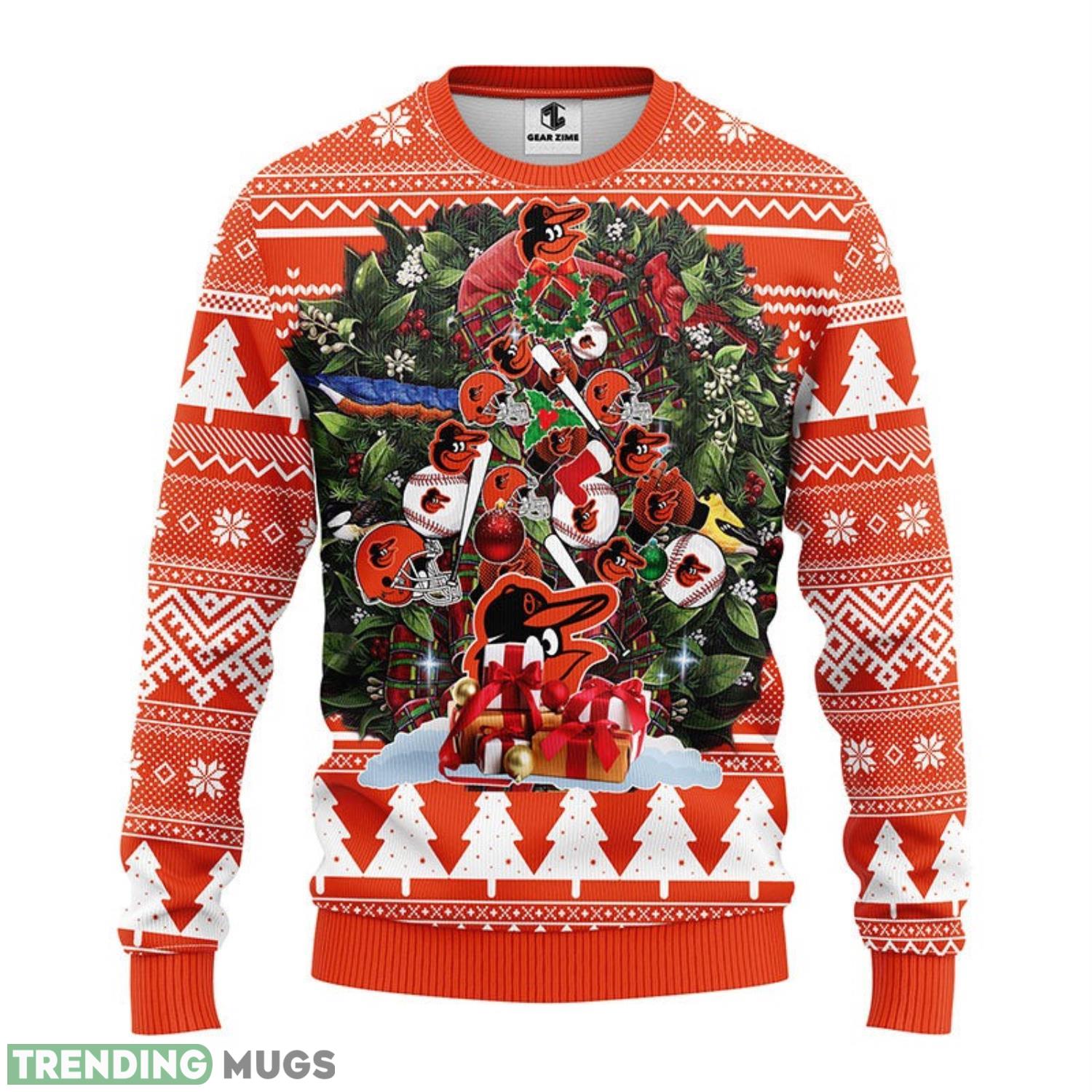 Baltimore Orioles Tree Ugly Christmas Sweater Men Women Unisex Sweater 3D Sweater Baltimore Orioles Tree Ugly Christmas Sweater Men Women Unisex Sweater 3D Sweater