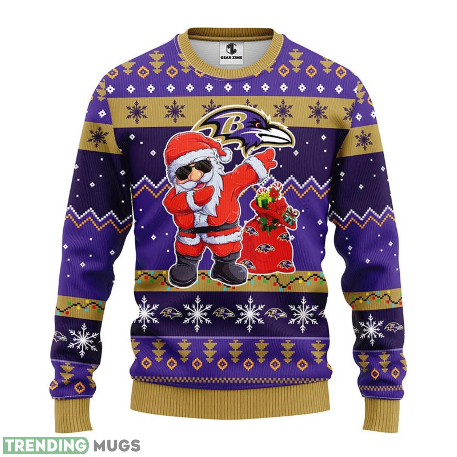 Baltimore Ravens Dabbing Santa Claus Ugly Christmas Sweater For Sport Fans Christmas Gift 3D Sweater Baltimore Ravens Dabbing Santa Claus Ugly Christmas Sweater For Sport Fans Christmas Gift 3D Sweater