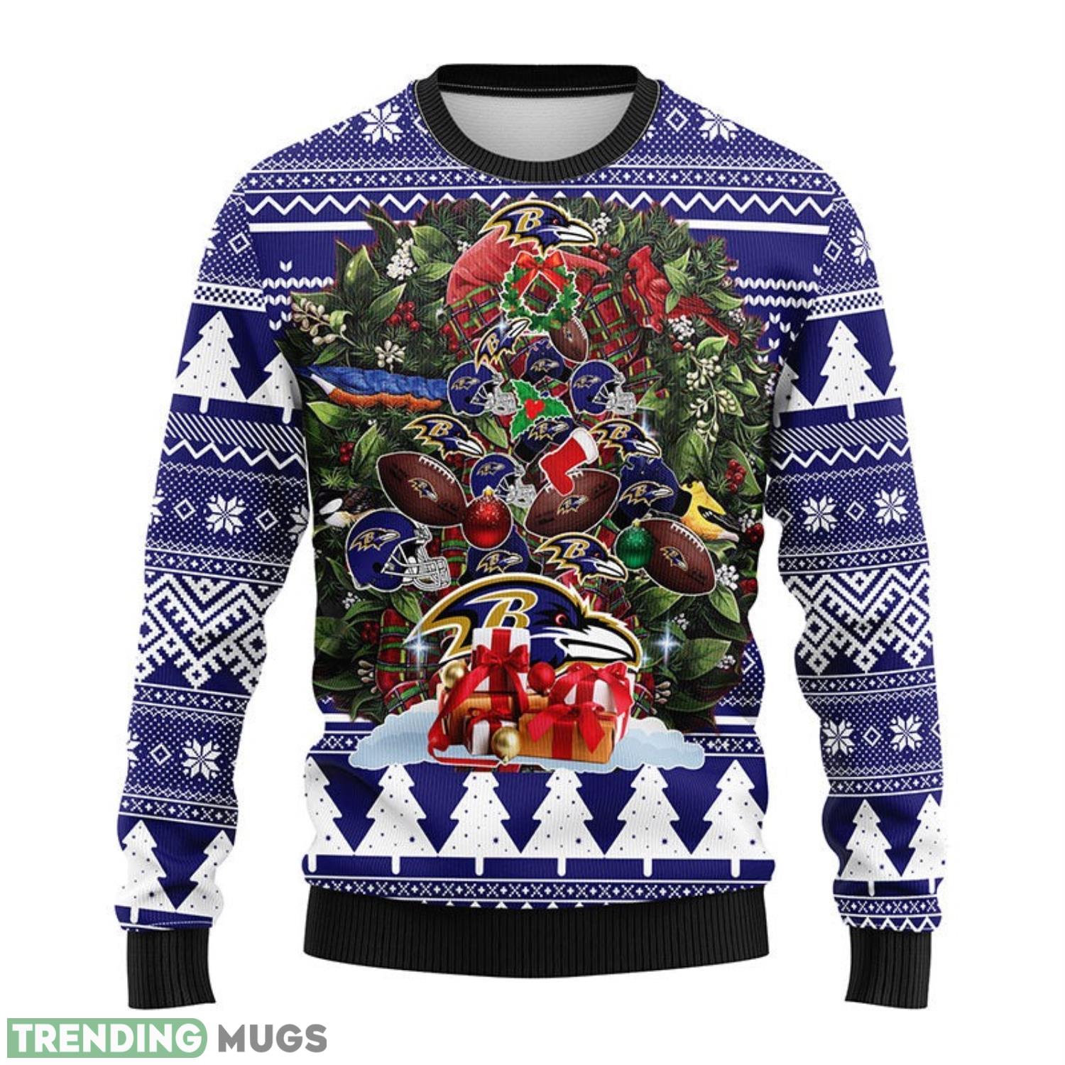 Baltimore Ravens Tree Ugly Christmas Sweater Men Women Unisex Sweater 3D Sweater Baltimore Ravens Tree Ugly Christmas Sweater Men Women Unisex Sweater 3D Sweater