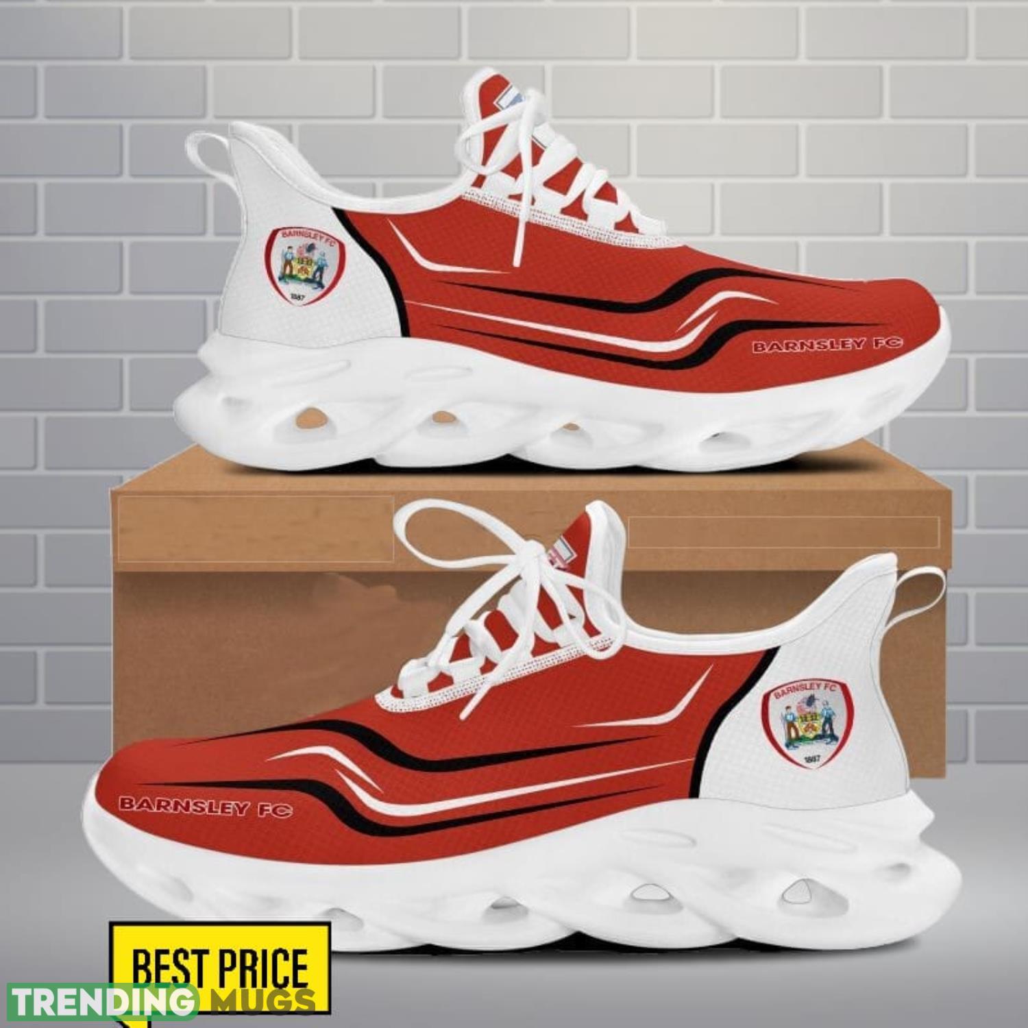 Barnsley F.C Max Soul Shoes Sneakers For Fans Running Gift Max Soul Barnsley F.C Max Soul Shoes Sneakers For Fans Running Gift Max Soul