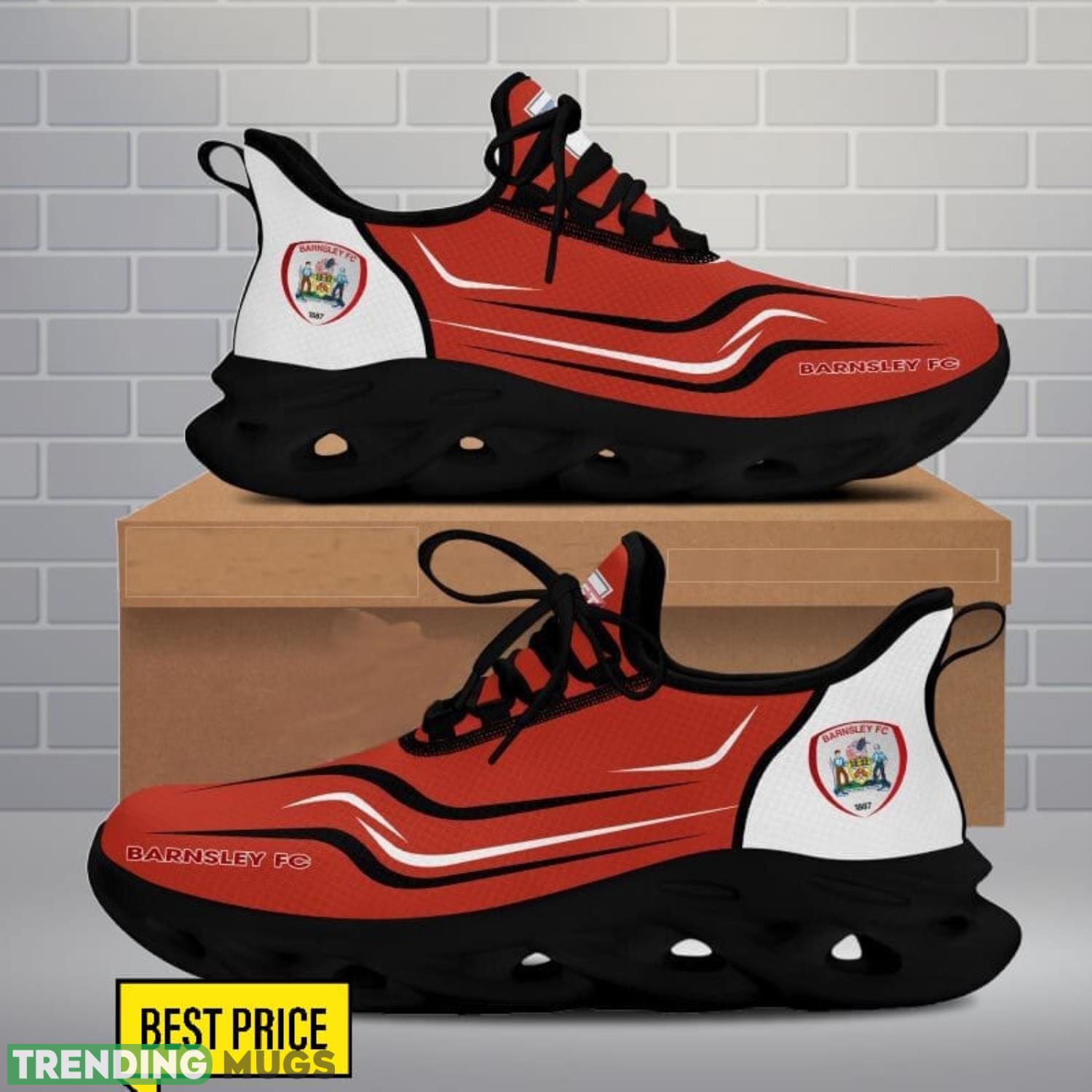 Barnsley F.C Max Soul Shoes Sneakers For Fans Running Gift Max Soul Barnsley F.C Max Soul Shoes Sneakers For Fans Running Gift Max Soul
