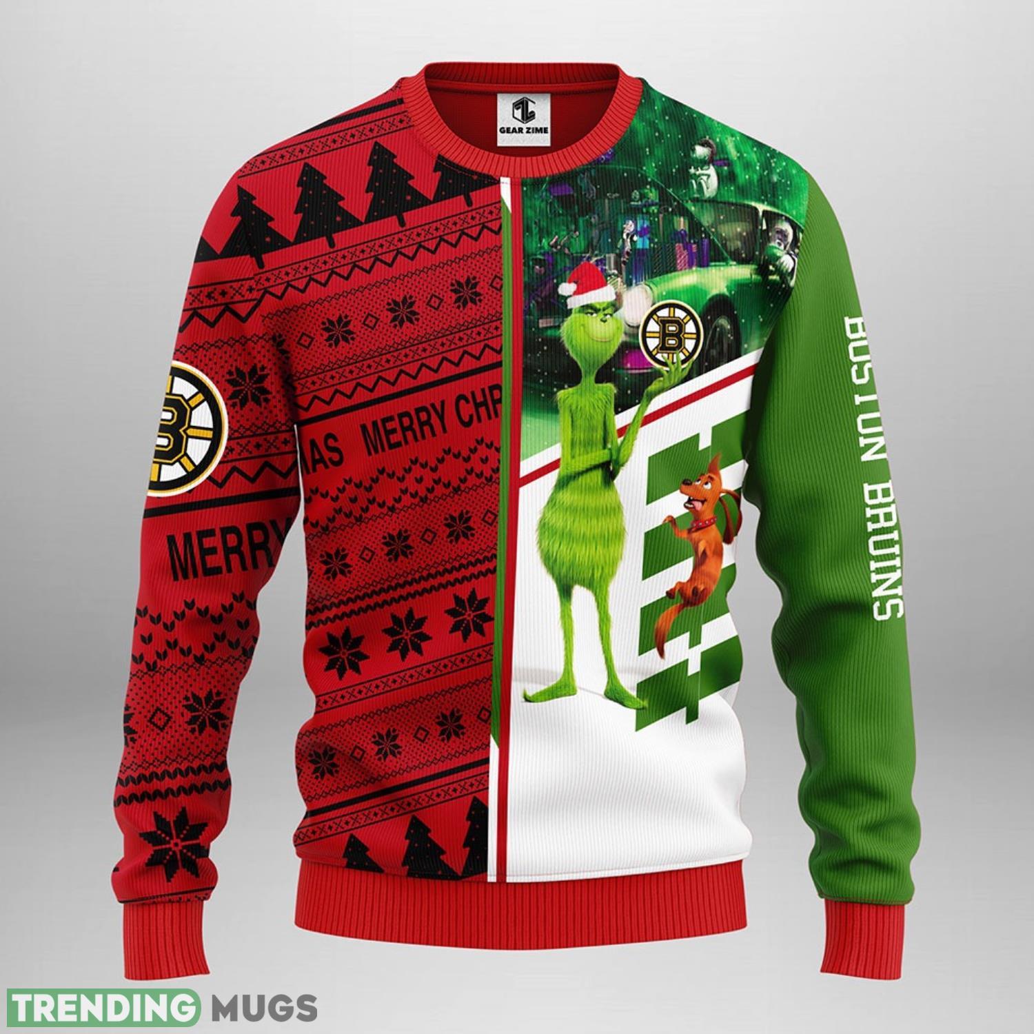 Boston Bruins Grinch & Scooby doo Christmas Ugly Sweater 3D Christmas Sweater For Men Women Christmas Gift For Sport Team 3D Sweater Boston Bruins Grinch & Scooby doo Christmas Ugly Sweater 3D Christmas Sweater For Men Women Christmas Gift For Sport Team 3D Sweater
