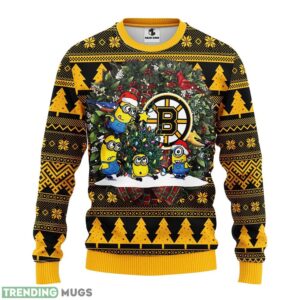 Boston Bruins Minion Christmas Ugly Sweater 3D Christmas Sweater For Men Women Christmas Gift For Sport Team Product Photo 1