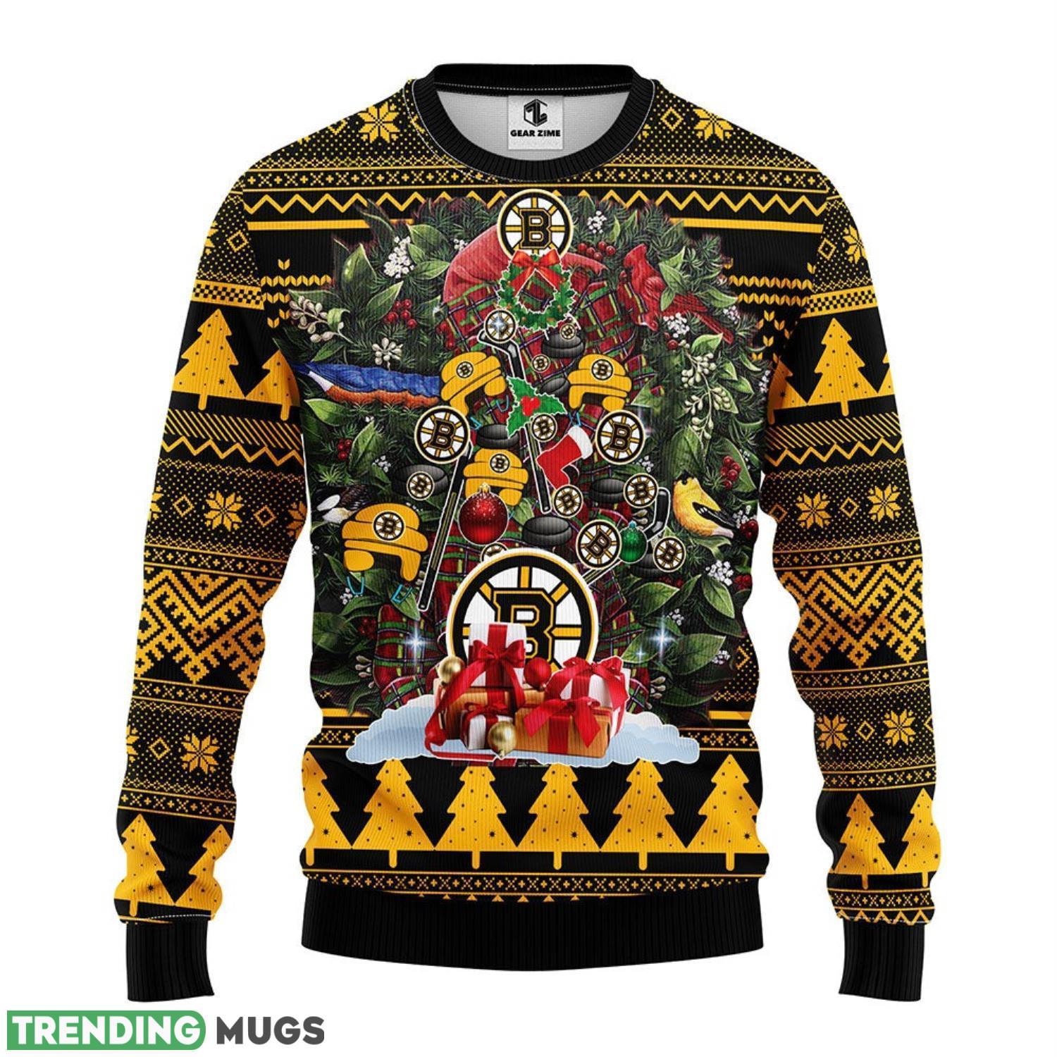 Boston Bruins Tree Ugly Christmas Sweater Holiday Gift For Sport Fans 3D Sweater Boston Bruins Tree Ugly Christmas Sweater Holiday Gift For Sport Fans 3D Sweater