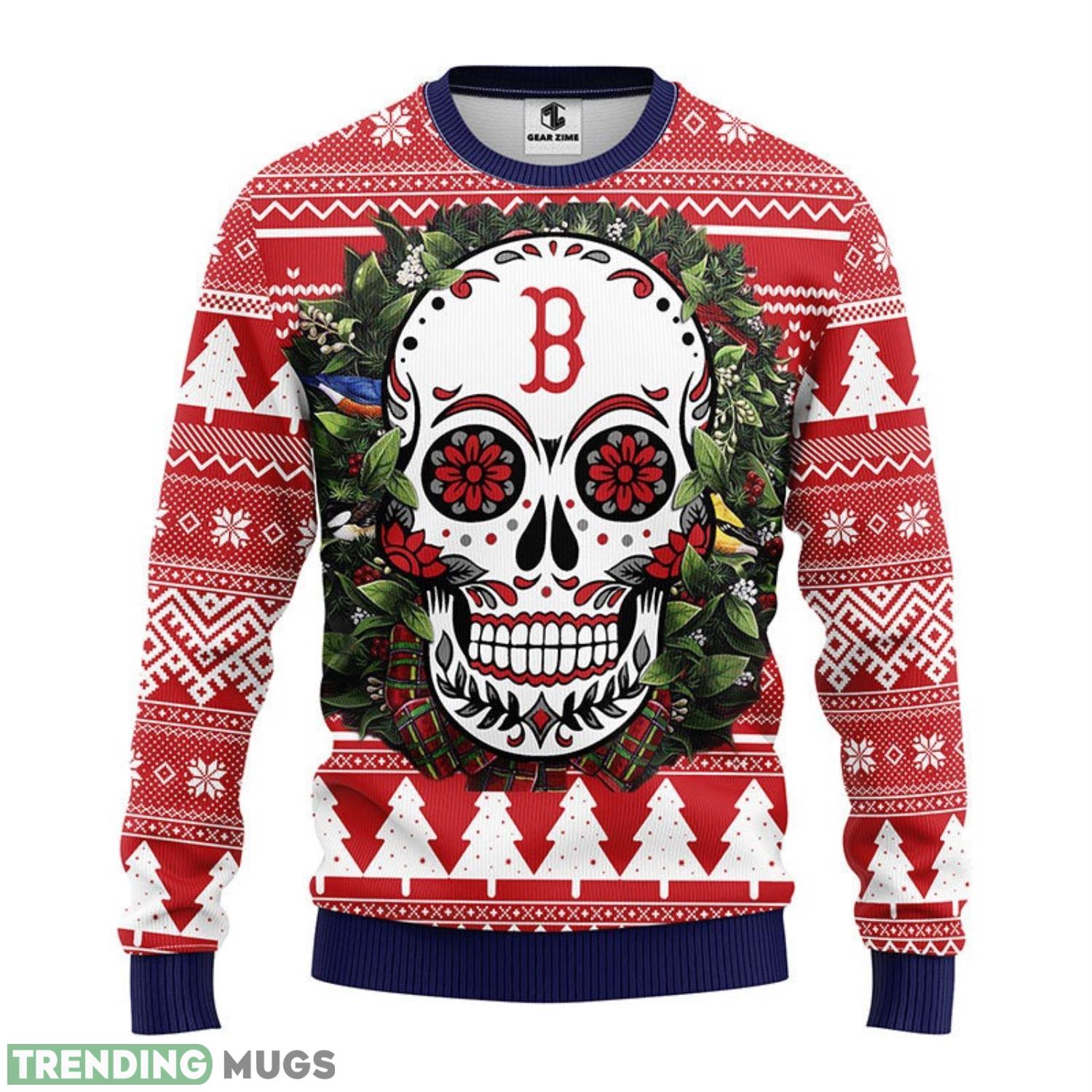 Boston Red Sox Skull Flower Ugly Christmas Ugly Sweater 3D Christmas Sweater For Men Women Christmas Gift For Sport Team 3D Sweater Boston Red Sox Skull Flower Ugly Christmas Ugly Sweater 3D Christmas Sweater For Men Women Christmas Gift For Sport Team 3D Sweater