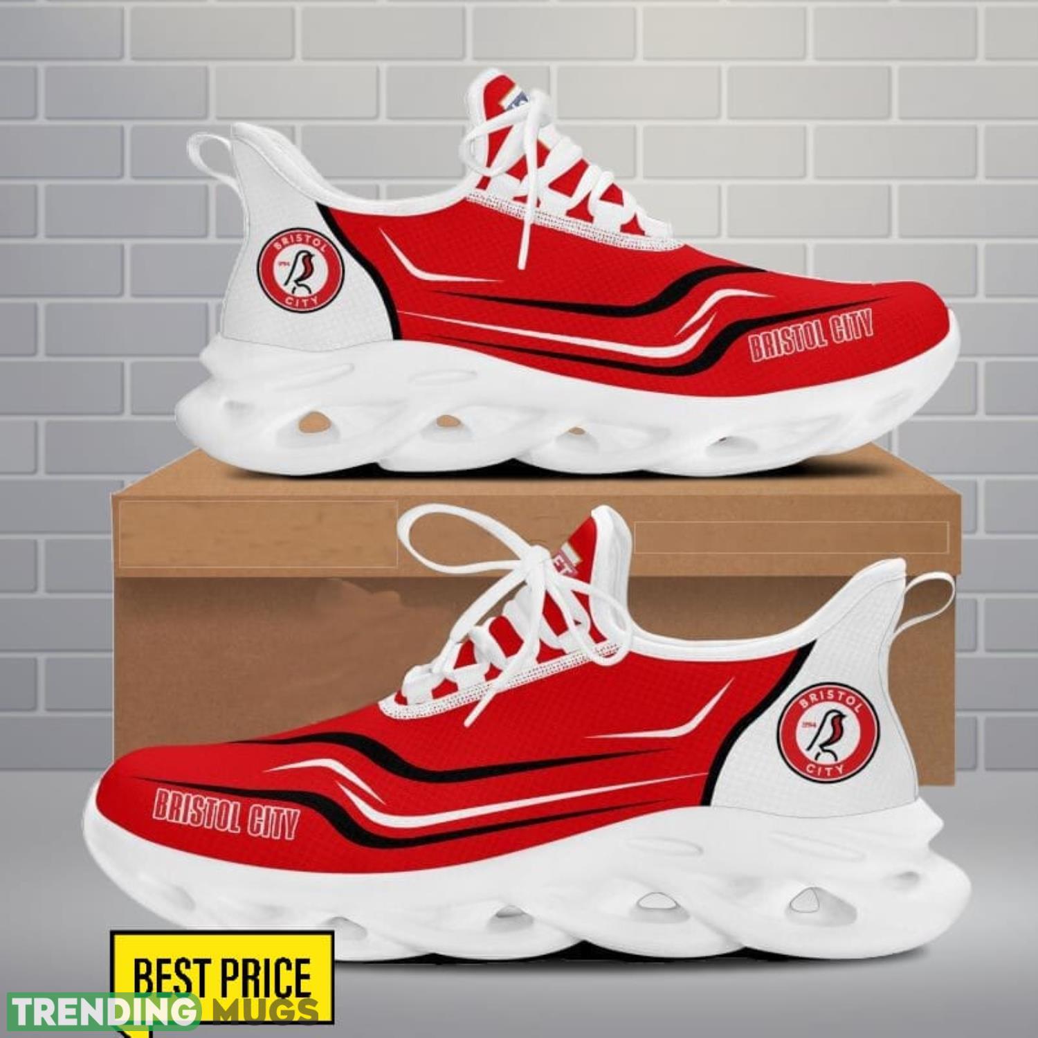 Bristol City Max Soul Shoes Sneakers For Fans Running Gift Max Soul Bristol City Max Soul Shoes Sneakers For Fans Running Gift Max Soul