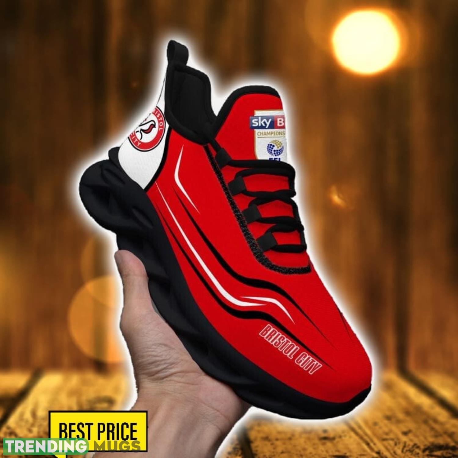 Bristol City Max Soul Shoes Sneakers For Fans Running Gift Max Soul Bristol City Max Soul Shoes Sneakers For Fans Running Gift Max Soul