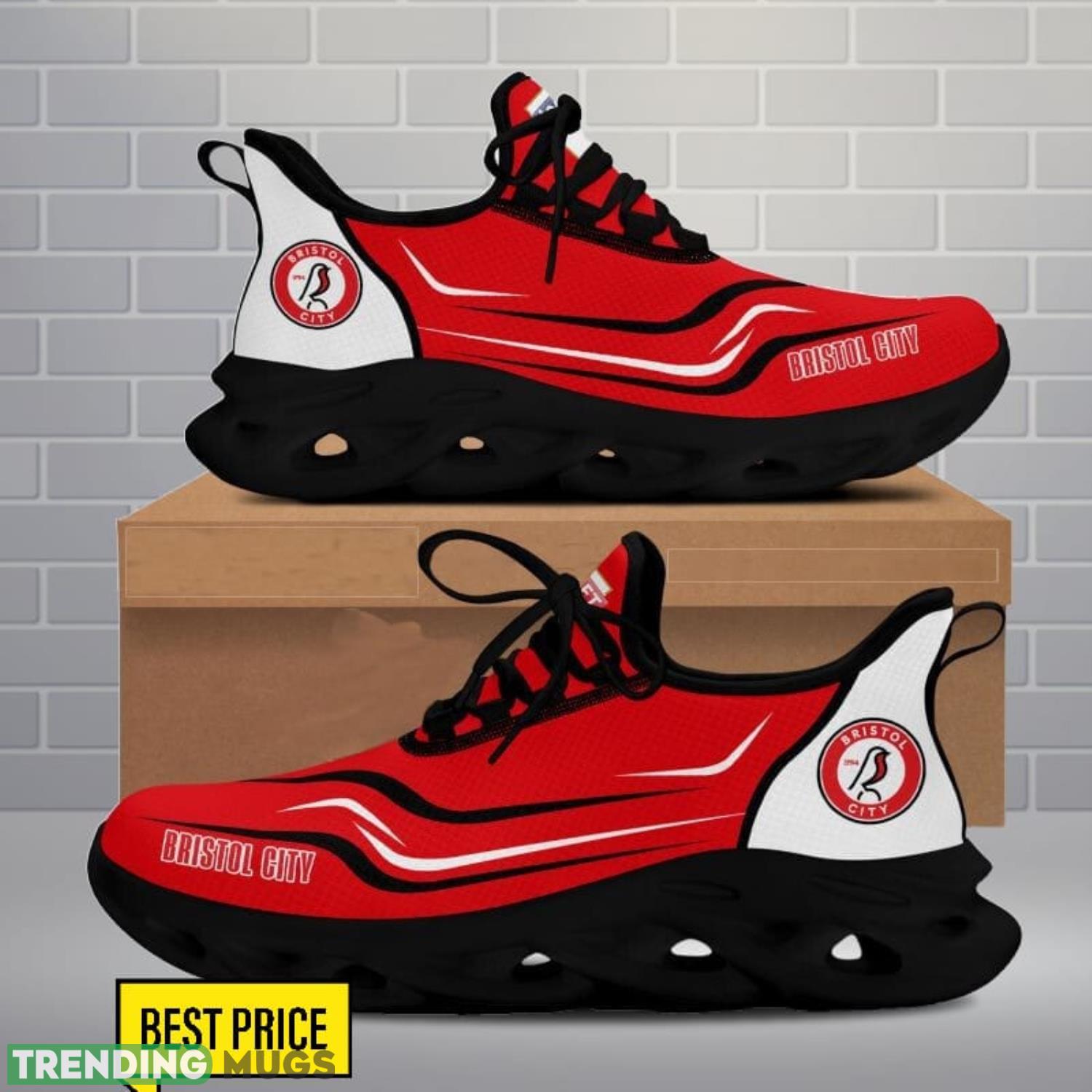 Bristol City Max Soul Shoes Sneakers For Fans Running Gift Max Soul Bristol City Max Soul Shoes Sneakers For Fans Running Gift Max Soul