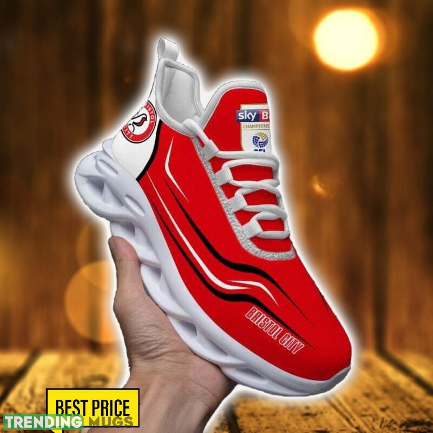 Bristol City Max Soul Shoes Sneakers For Fans Running Gift Max Soul Bristol City Max Soul Shoes Sneakers For Fans Running Gift Max Soul