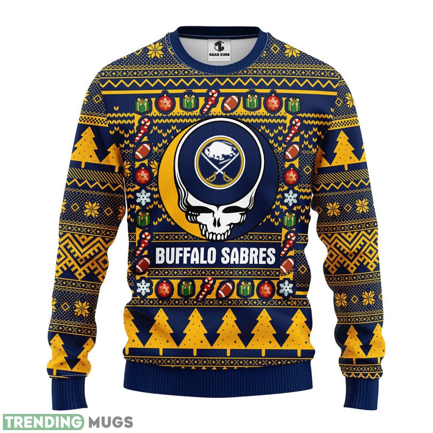 Buffalo Sabres Grateful Dead Ugly Christmas Sweater Holiday Gift For Sport Fans 3D Sweater Buffalo Sabres Grateful Dead Ugly Christmas Sweater Holiday Gift For Sport Fans 3D Sweater