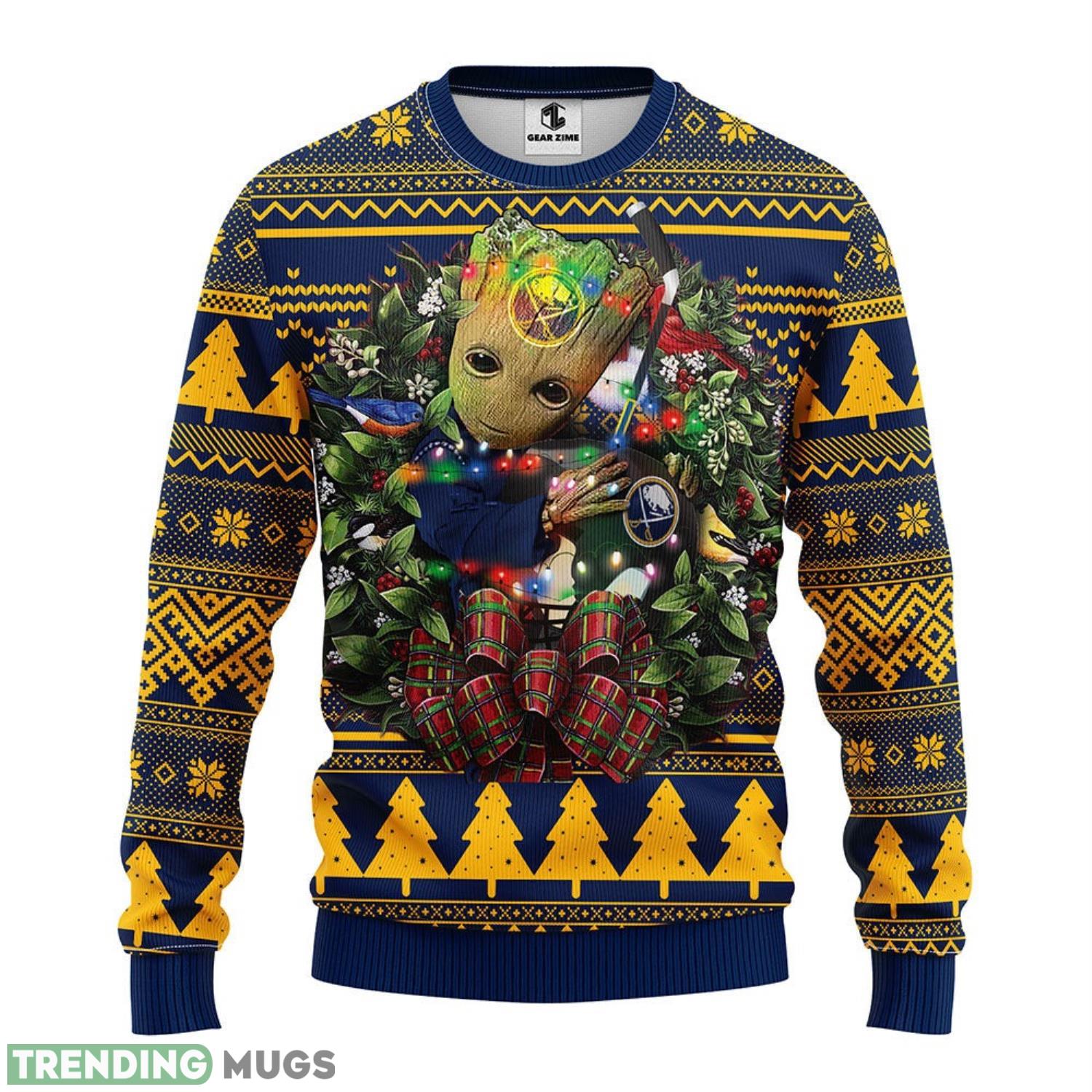 Buffalo Sabres Groot Hug Christmas Ugly Sweater 3D Christmas Sweater For Men Women Christmas Gift For Sport Team 3D Sweater Buffalo Sabres Groot Hug Christmas Ugly Sweater 3D Christmas Sweater For Men Women Christmas Gift For Sport Team 3D Sweater