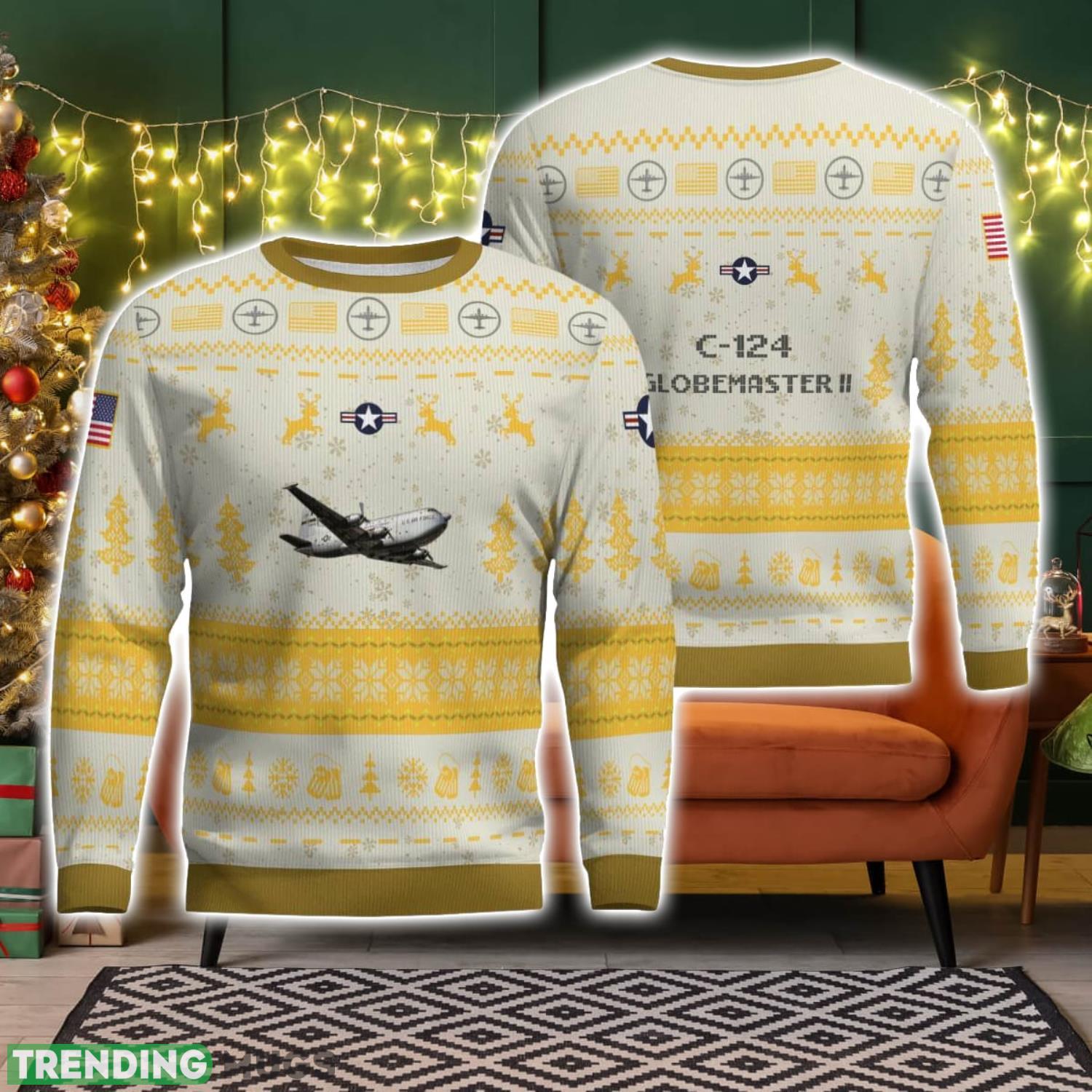 C 124 Globemaster II C124 3D Aircraft Ugly Christmas Sweater Christmas Pattern Holiday Gift 3D Sweater C 124 Globemaster II C124 3D Aircraft Ugly Christmas Sweater Christmas Pattern Holiday Gift 3D Sweater