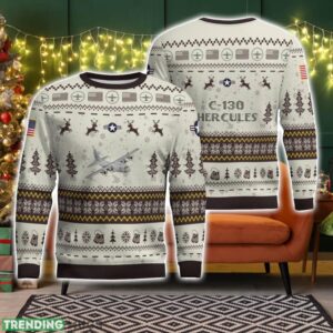 C-130 Hercules C130 Veteran Aircraft Ugly Christmas Sweater Christmas Gift Holiday Product Photo 1