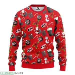 Carolina Hurricanes Santa Claus Snowman Christmas Ugly Sweater 3D Christmas Sweater For Men Women Christmas Gift For Sport Team Product Photo 1