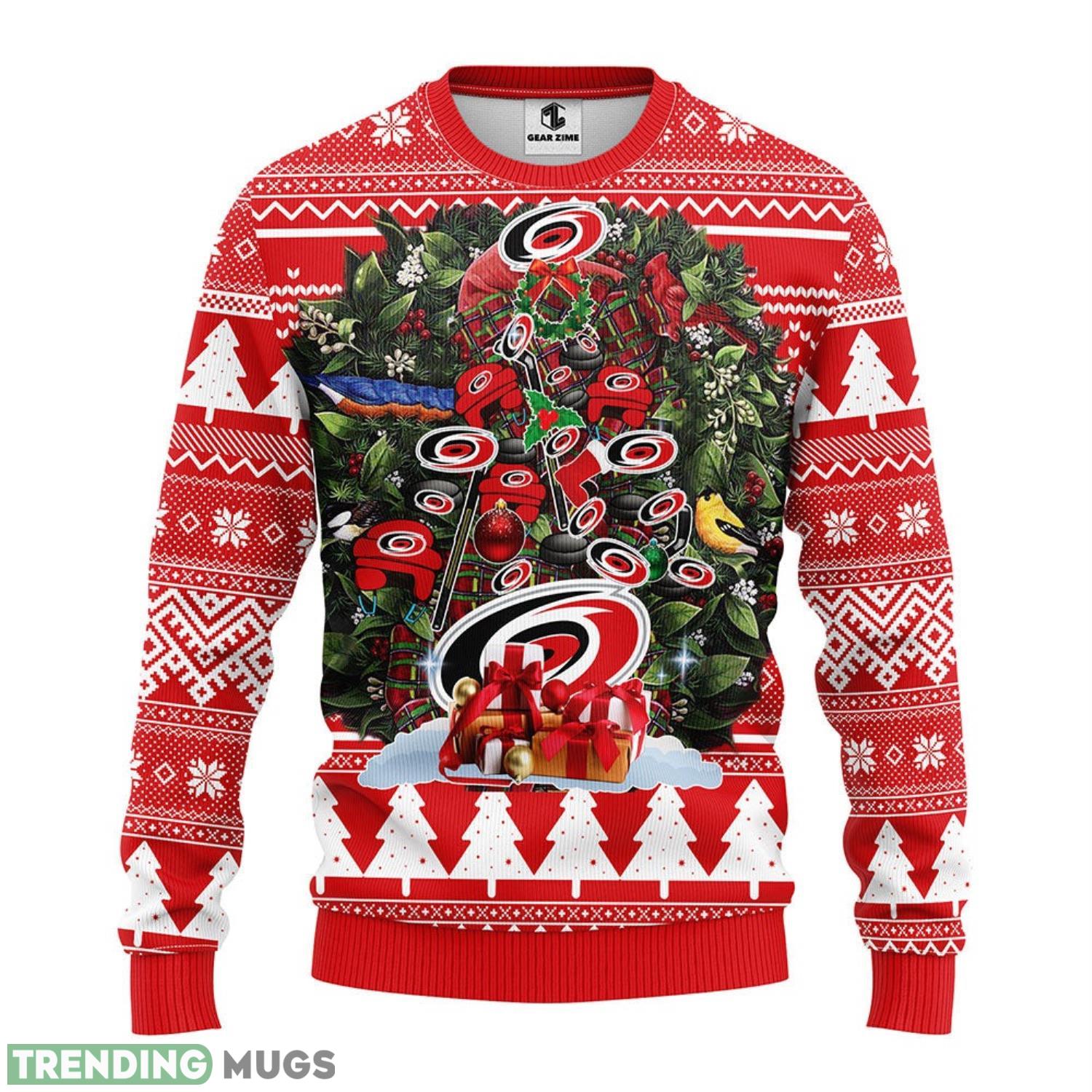 Carolina Hurricanes Tree Ugly Christmas Sweater Holiday Gift For Sport Fans 3D Sweater Carolina Hurricanes Tree Ugly Christmas Sweater Holiday Gift For Sport Fans 3D Sweater