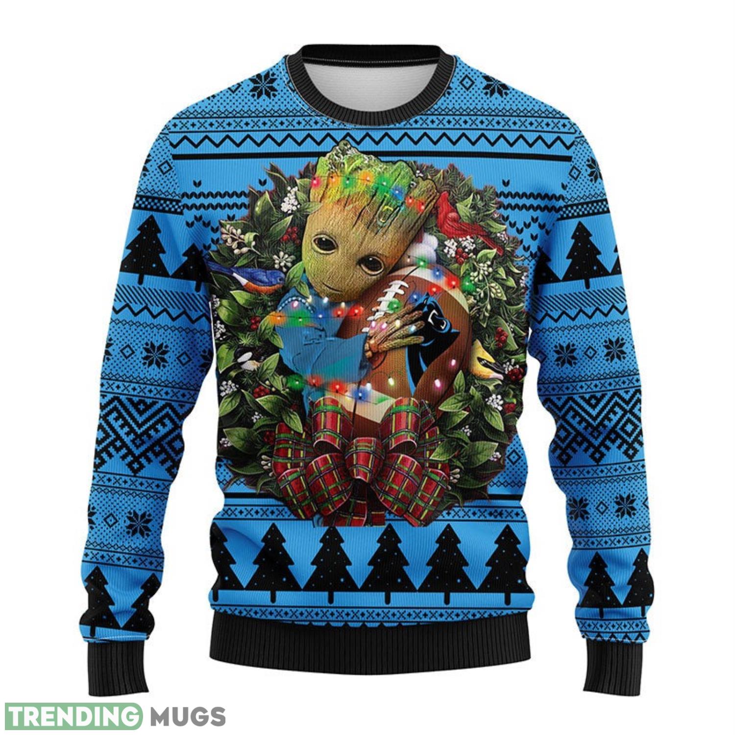 Carolina Panthers Groot Hug Christmas Ugly Sweater 3D Christmas Sweater For Men Women Christmas Gift For Sport Team 3D Sweater Carolina Panthers Groot Hug Christmas Ugly Sweater 3D Christmas Sweater For Men Women Christmas Gift For Sport Team 3D Sweater