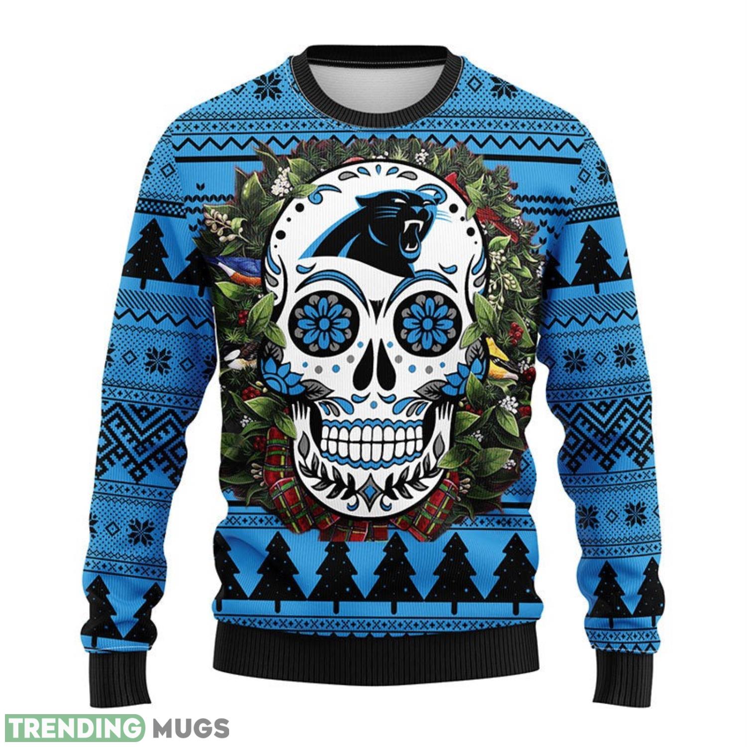 Carolina Panthers Skull Flower Ugly Christmas Ugly Sweater 3D Christmas Sweater For Men Women Christmas Gift For Sport Team 3D Sweater Carolina Panthers Skull Flower Ugly Christmas Ugly Sweater 3D Christmas Sweater For Men Women Christmas Gift For Sport Team 3D Sweater
