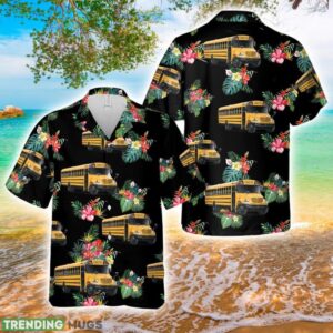CE Series type C School Bus Hawaiian Shirt 3D Printed Button Shirt Hawaiian Shirt