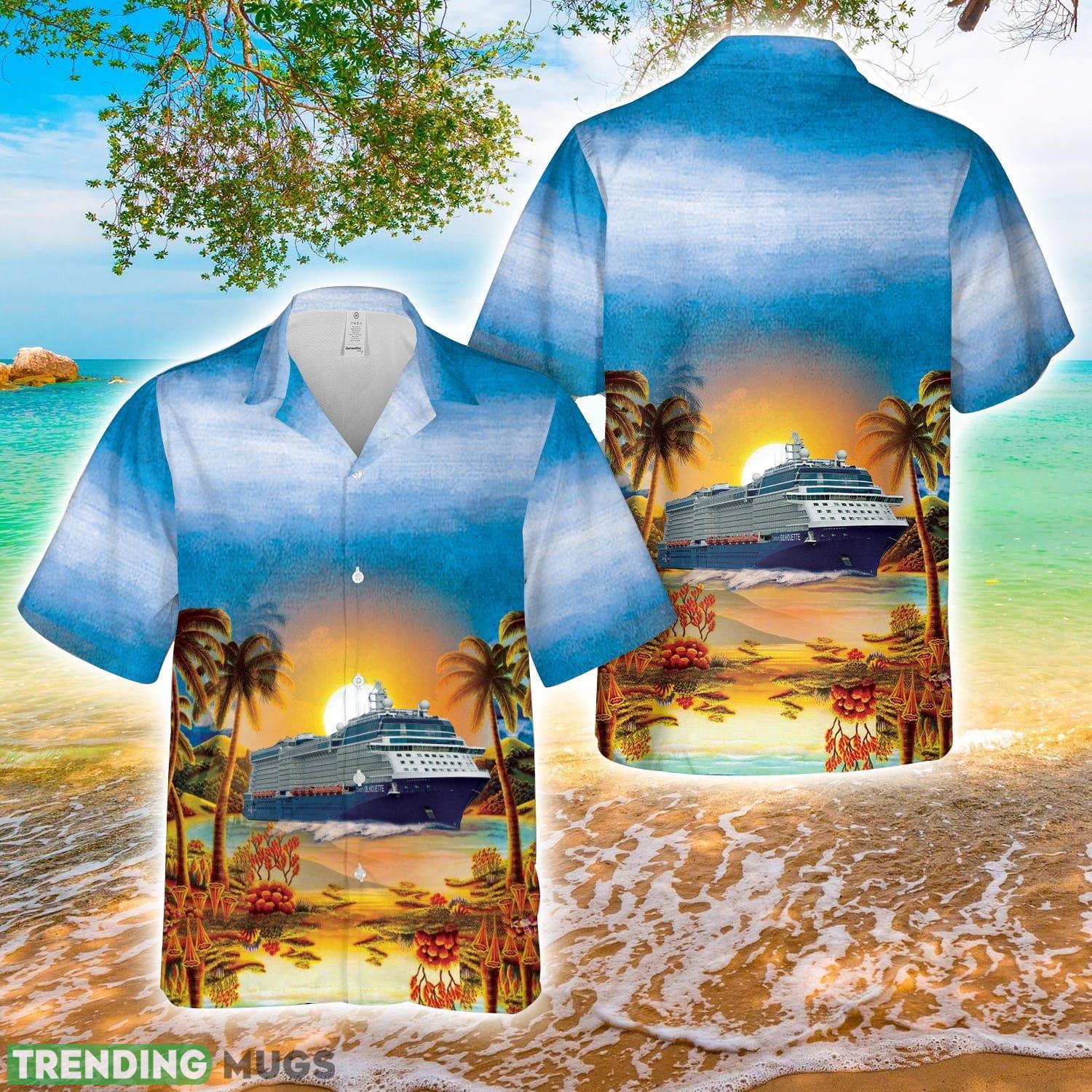 Celebrity Cruises Celebrity Silhouette AOP Hawaiian Shirt Hawaiian Shirt Celebrity Cruises Celebrity Silhouette AOP Hawaiian Shirt Hawaiian Shirt