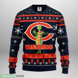 Chicago Bears Funny Grinch Christmas Ugly Sweater 3D Christmas Sweater For Men Women Christmas Gift For Sport Team Product Photo 1