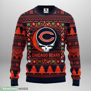 Chicago Bears Grateful Dead Ugly Christmas Sweater Holiday Gift For Sport Fans Product Photo 1